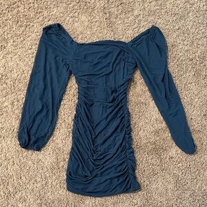 Amazon Long Sleeve Off-Shoulder Blue Dress